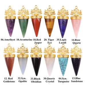 Vendita promozionale loto esagonale sfaccettato Reiki naturale pietra preziosa di cristallo divinazione pendolo pendolo pendolo Wiccan accessori - Product Image 5