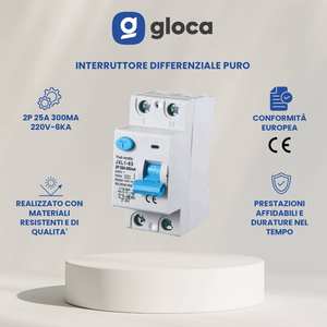 Disjoncteur miniature Gloca Rcbo 2P 25A 300mA 220V 6KA 2 modules DIN - Product Image 2