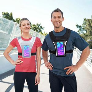 Gilet de course réfléchissant zippé avec support pour téléphone 500ml Bouteille d'hydratation Anti-vol Poitrine Pack Gear pour <span class=keywords><strong>Jogging</strong></span> Veste antivol - Product Image 3