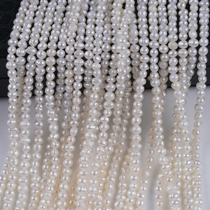 Collar de Perlas de Agua Dulce Naturales Blancas de Zhuji de 3.5-4 mm, Cuentas Sueltas para Hacer Joyería con Perlas de Imitación al por Mayor - Product Image 4