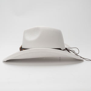 Sombrero de Vaquero Occidental de Fieltro con Hebilla de Toro Ligera, Unisex, Estilo Vacacional Costero, Estilo Casual para Esquiar, Ala Ancha, Protección Solar, Fedora - Product Image 4