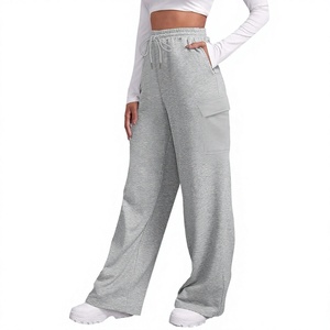 Pantalon de jogging ample en molleton de haute qualité pour femme, coupe décontractée, jambe large, uni, surdimensionné, décontracté - Product Image 5