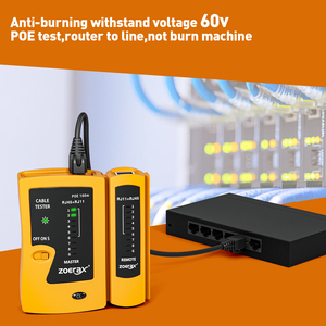 Zoerax Rj45/Rj11 Netwerkkabeltester Poe Anti-Verbranding Test Utp/Stp Ethernet Kabeltester - Product Image 6