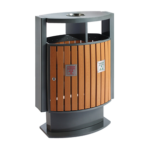 Wholesale Plastic Wood Outdoor Trash Can Commercial Recycling Bin for Hotel Rubbish Collection Eco-Friendly Waste <strong>Container</strong> - Product Image 1