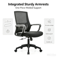 Chaise de bureau ergonomique en maille à dossier moyen pour personnel, chaise pivotante de haute qualité pour bureau, salle de réunion, chaise de visiteur, chaise de bureau