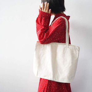 Sac fourre-tout en toile de coton recyclé durable, grande capacité, pour femmes, très vendu, personnalisable. - Product Image 1
