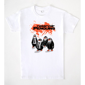 T-shirt Reservoir Penguins bianca da uomo, maglietta promozionale - Product Image 1