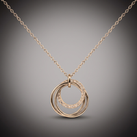 Collier ras-de-cou classique pour femme en argent sterling 925 plaqué or rose, avec zircon géométrique circulaire, idéal pour mariage