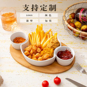 Juego de platos ovalados de cerámica blanca para fiestas y hoteles con tazón y bandeja PP081B-12 - Product Image 4