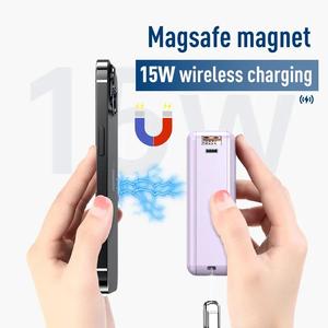Batterie externe de voyage sans fil 6 en 1 <span class=keywords><strong>Chargeur</strong></span> rapide portable 15000mAh Câbles intégrés Affichage LED Batterie externe pour airpod - Product Image 4