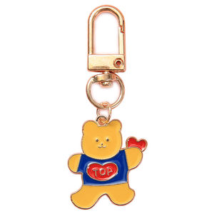 Porte-clés en alliage de zinc personnalisé, logo mignon personnalisé, design de lettres, finition émail dur légère - Fournisseur direct d'usine - Product Image 1