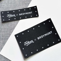 Étiquette tissée personnalisée en polyester haute densité, étiquette de col de vêtement avec logo de marque, étiquette tissée personnalisée pour vêtements