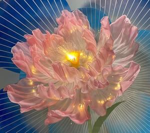 Fleur <span class=keywords><strong>de</strong></span> soie électrique fleur <span class=keywords><strong>de</strong></span> pivoine géante artificielle fermeture automatique ouverture fleur Ford Dressing fenêtre fond décoration - Product Image 2