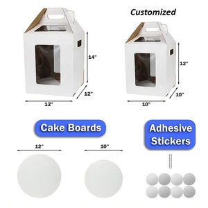 KinSun Custom <strong>With</strong> <strong>Handle</strong> Board Tall <strong>Cake</strong> <strong>Box</strong> Tiered <strong>Cake</strong> Packaging <strong>Box</strong> New Arrival Wholesale Price Corrugated <strong>Cake</strong> <strong>Box</strong> - Product Image 4