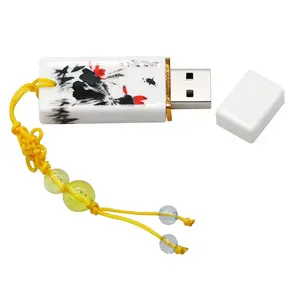 Seramik hediye kalem sürücü 2GB Pendrive yaratıcı Memory Stick Panda U Disk Retro çin porselen USB Flash sürücü 2GB