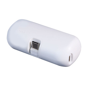Batterie externe mini 4000 mAh ultra-fine en forme de capsule, charge rapide PD 20W, avec connecteur intégré - Product Image 4