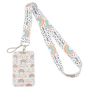 Rainbow <b>Polyester</b> <b>Lanyards</b> Colorful Printed ID Card Badge Holder Keychain Neck Straps for Cellphone & Teacher Gift - Product Image 3