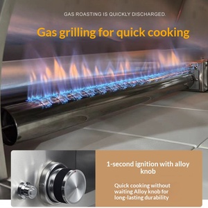 Four à <span class=keywords><strong>pizza</strong></span> italien en acier inoxydable pour cour extérieure, grill à charbon et bois, four de cuisson, rôtissoire, barbecue - Product Image 3