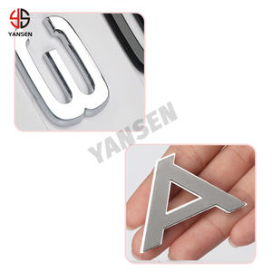 Lettres et chiffres 3D chromés noirs brillants pour <span class=keywords><strong>Audi</strong></span> A3 A7 A8 Q7 A5 A6 A4 Q2 Q3 Q5 – Emblème, plaque signalétique, badge, autocollant pour coffre de voiture - Product Image 4