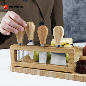 Ensemble planche à fromage et couteau en bambou-Ensemble de planches à charcuterie et plateau à fromage avec tiroir à couverts coulissant-pour viande et vin - Product Image 5