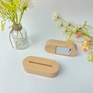 Base di luce a <span class=keywords><strong>LED</strong></span> ovale in legno <span class=keywords><strong>con</strong></span> custodia <span class=keywords><strong>batteria</strong></span>, a <span class=keywords><strong>batteria</strong></span> per batterie AAA, Slot per pannello in acrilico per lampada notturna - Product Image 2