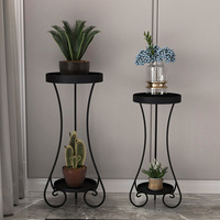 Support de Plante à Piédestal Intérieur Extérieur, Décoration Métallique Haute, Centre de Table Doré pour Fleurs