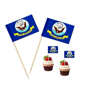 24 Stuzzicadenti in Legno Ecologici Usa e Getta con Bandiere Nazionali Assortite per Decorazione Torte e Alimenti - Product Image 2
