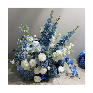 Nova Chegada Flor Artificial Bola Peça central para decoração do casamento Blue Rose Flower Ball Arranjos