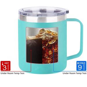 Mug en acier inoxydable de luxe Atlas avec poignée et couvercle, logo personnalisable, écologique, isolation thermique 24 heures, prêt pour le camping - Product Image 5