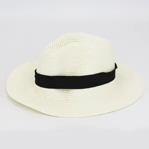 Toptan özel büyük geniş kenar plaj güneş koruyucu katlanır özel Panama şapka