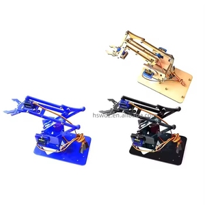 Hengshengwei Roboterarm <span class=keywords><strong>DIY</strong></span> Ersatzteile Lernset 4 Freiheitsgrade Acryl-Kreationsset Einzelgreifer Ohne Motor - Product Image 1