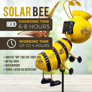 Adornos <span class=keywords><strong>de</strong></span> jardín impermeables, luces <span class=keywords><strong>de</strong></span> estaca solares Led <span class=keywords><strong>de</strong></span> abeja amarilla para decoración al aire libre - Product Image 4