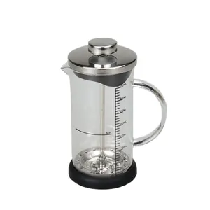 Venta al por mayor personalizado 350ml 600ml 800ml vidrio de borosilicato prensa de café francés con émbolo y filtro