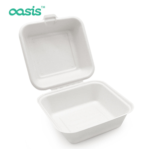 Oasis Support 200 Grad Celsius Heizbare Wasserdichte Effiziente Biologisch Abbaubare Lebensmittelgeeignete Hamburger-Verpackungsbox 6 Zoll - Product Image 1