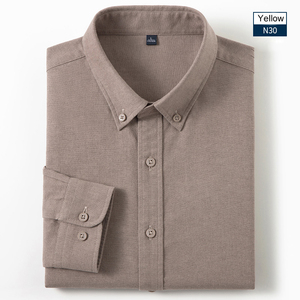 <span class=keywords><strong>Oxford</strong></span> algodón sarga hombres de alta calidad antiarrugas manga larga para Polo personalizable blanco negocios Formal otoño - Product Image 2