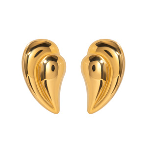 Stainless Steel Teardrop Earrings Heart Shape Ear Cartilage Studs For Gift Jewelry - Product Image 5