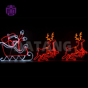 ไฟประดับรูปกวางเรนเดียร์ลากเลื่อน LED ขนาดใหญ่ สำหรับตกแต่งถนน สนามหญ้า และจุดแสดงสินค้าในเทศกาลคริสต์มาสกลางแจ้ง - Product Image 4