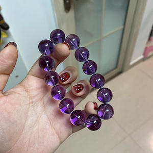 สร้อยข้อมืออะเมทิสต์ธรรมชาติจากบราซิลและอุรุกวัย ระดับการสำเร็จการศึกษา  แบบห่วงเดี่ยว  ความบริสุทธิ์เต็มที่  ไนน์เพอร์เพิล  ลี่ไฟ  นำโชค  สีม่วงเข้ม - Product Image 4