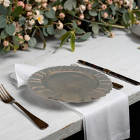 Assiette de présentation artisanale en PP motif végétal, 33 cm de diamètre, élégante et luxueuse, réutilisable pour mariage et dîner