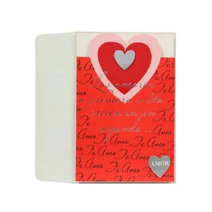 Fine Design Love Shape Die Cut Cards, Romantic 3D Handmade Valentine's Day Foil Greeting Cards