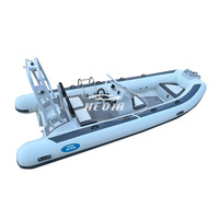 Bateau pneumatique semi-rigide Hedia 16 pieds (4,8 m) en aluminium avec coque rigide en Hypalon, tube gonflable 480 et moteur hors-bord à vendre