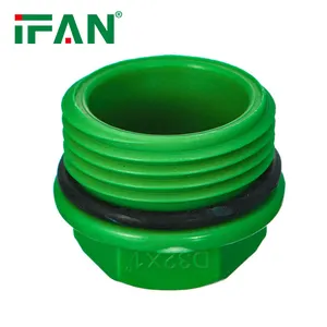 IFAN Precio de fábrica Accesorios de tubería PPR Tapón de rosca macho PN25 20-32mm Accesorios PPR de color verde