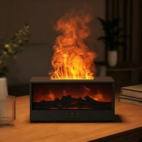 Humidificateur d'ambiance 3D à effet flamme de cheminée, design charbon simulé, humidificateur de bureau, diffuseur d'huiles essentielles pour la maison