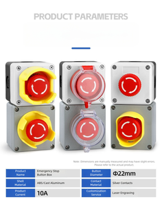 Cajas <span class=keywords><strong>de</strong></span> Conexión Eléctricas Impermeables <span class=keywords><strong>de</strong></span> ABS/Aluminio Fundido, Interruptores <span class=keywords><strong>de</strong></span> Parada <span class=keywords><strong>de</strong></span> Emergencia <span class=keywords><strong>de</strong></span> Botón, <span class=keywords><strong>Distribución</strong></span> <span class=keywords><strong>de</strong></span> Energía <span class=keywords><strong>de</strong></span> 5A 22V - Product Image 2