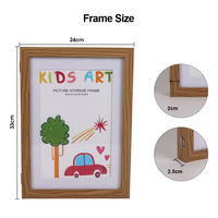 Cadre photo en chêne grainé pour enfants, idéal pour la collection de travaux d'art et la solution d'emballage des peintures.