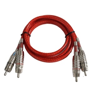 New High-Density Braided 2RCA Male-to-Male Transparent RCA Connection Car Audio <b>Cable</b> - Product Image 1