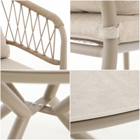 Chaise de salle à manger moderne pour patio et jardin, style bistrot-café, en aluminium tressé, pour extérieur