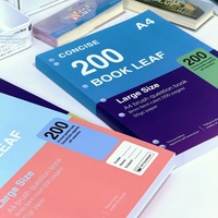 Carnet A4 personnalisable à lignes horizontales, fin et rigide, 200 pages, de grande valeur, pour étudiants et examens d'entrée post-universitaires, ultra-épais, pour le brouillon