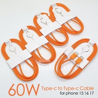 Cable de Carga Rápida Tipo-C de 60W y 5A, Trenzado de Nailon Naranja, Conductor de Cobre Puro BZ-i17 OEM/ODM para iPhone y Banco de Energía