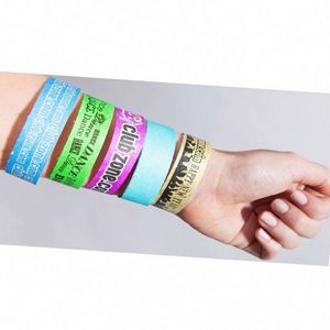 Bracelets jetables en papier Tyvek à usage unique pour événements, festivals, concerts, activités, avec logo personnalisé - Product Image 5